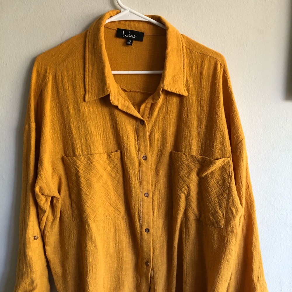 Mustard Yellow Lulus Blouse, M